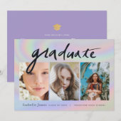 3 Foto met handgeschreven hologram Virtueel Afstud Kaart (Voorkant / Achterkant)