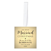 3 Foto met kerstfeest als eerste vrouw Gold Foil Decoratie (Voorkant)