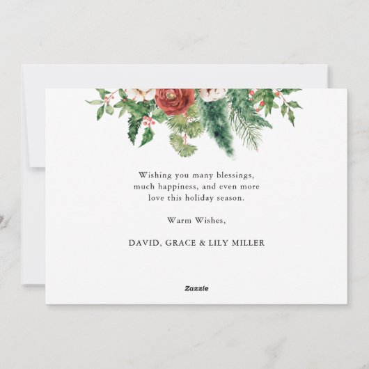 3 Foto met kerstmis Feestdagenkaart (Achterkant)