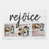 3 Foto met Modern Merry Christmas Joice Theedoek (Horizontaal)