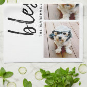 3 Foto met moderne kalligrafie - gezegend Theedoek (Gevouwen)