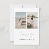 3 foto Minimale bruiloft bedankkaart (Voorkant)