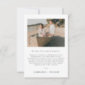 3 foto Minimale bruiloft bedankkaart (Achterkant)