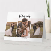 3 Foto minimalistisch huwelijk Bedankkaart (Voorkant)