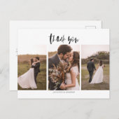 3 Foto minimalistische bruiloft Hartelijk dank Briefkaart (Voorkant / Achterkant)
