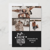 3 foto minimalistische eerste kerst samen feestdagenkaart (Voorkant)