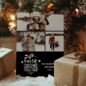 3 foto minimalistische eerste kerst samen feestdagenkaart