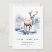 3 FOTO Minimalistische Elegante Herten Kerstmis Feestdagenkaart (Voorkant)