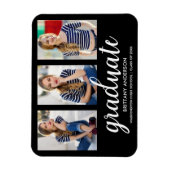 3 Foto Modern Afstuderen kondiging BW Magneet (Verticaal)