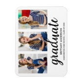 3 Foto Modern Afstuderen kondiging WB Magneet (Verticaal)