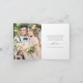 3 Foto Modern Chic Calligraphy Wedding Folded Bedankkaart (Binnen)