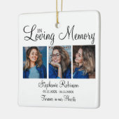 3 Foto Modern Collage Funeral Memorial Keramisch Ornament (Links)