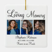 3 Foto Modern Collage Funeral Memorial Keramisch Ornament (Achterkant)