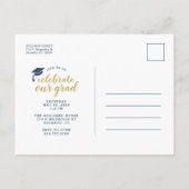 3 Foto Modern Graduation Party Invitation Aankondigingskaart (Achterkant)