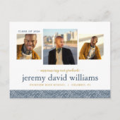 3 Foto Modern Graduation Party Invitation Aankondigingskaart (Voorkant)