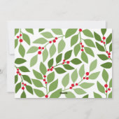 3 Foto Modern Minimaal Script Botanisch - Rood Feestdagenkaart (Achterkant)