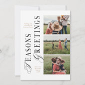 3 Foto Modern Minimaal Seizoensgroeten Kaart (Voorkant)