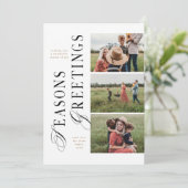 3 Foto Modern Minimaal Seizoensgroeten Kaart (Staand voorkant)