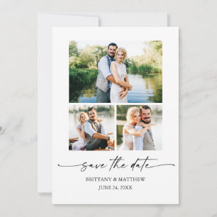 3 Foto Modern minimalistisch inkpenscript Save The Date