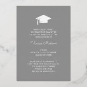 3 Foto Modern Script Witgouden Afstudeeruitnodigin Folie Uitnodiging (Achterkant)