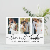 3 Foto Modern Wedding Love and Bedankt (Staand voorkant)