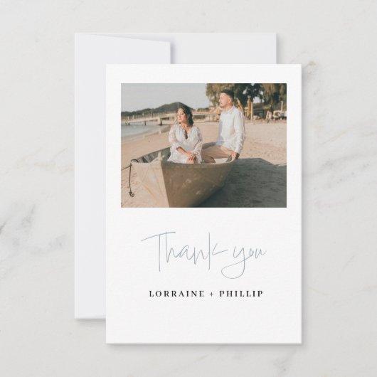 3 foto Moderne bruiloft bedankkaart (Voorkant)