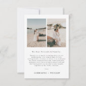 3 foto Moderne bruiloft bedankkaart (Achterkant)