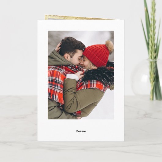 3 FOTO Moderne gouden kerstgroet Feestdagen Kaart (Achterkant)