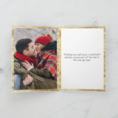 3 FOTO Moderne gouden kerstgroet Feestdagen Kaart (Binnen)