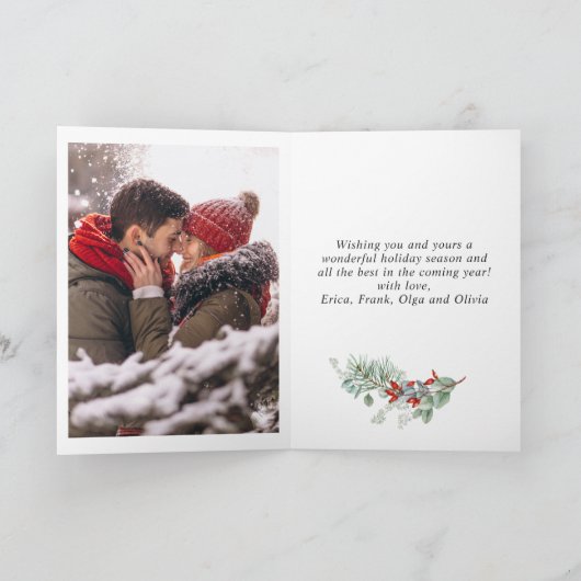 3 FOTO Moderne vrolijke kerstgroet Feestdagen Kaart (Binnen)