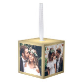 3 Foto: Mr & Mrs First Kerstmis Faux Gold Foil Decoratie (Achter hoekig)