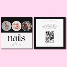 3 Foto Nagels QR Code Socials Zwart Wit