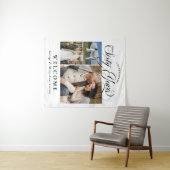3 foto namen 60ste huwelijksverjaardag welkom wandkleed (In Situ (horizontaal))