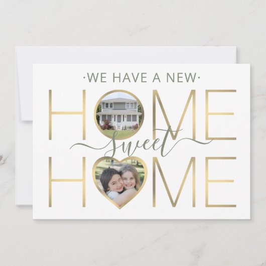 3 Foto New Home Sweet Home Change of Address Aankondiging (Voorkant)