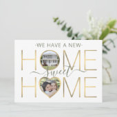 3 Foto New Home Sweet Home Change of Address Aankondiging (Staand voorkant)