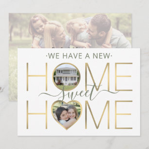 3 Foto New Home Sweet Home Change of Address Aankondiging