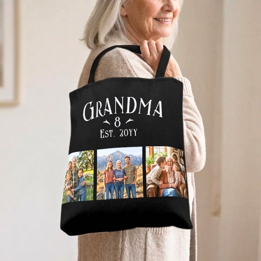 3 Foto Oma Beste Jaar Aangepaste Naam Aantal Klein Tote Bag