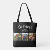3 Foto Oma Gesticht Jaar Aangepaste Naam Aantal Kl Tote Bag (Achterkant)