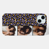 3 Foto Paars En Goud Luipaardprint Case-Mate iPhone Case (Achterkant (horizontaal))