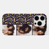 3 Foto Paars En Goud Luipaardprint Case-Mate iPhone Case (Achterkant (horizontaal))