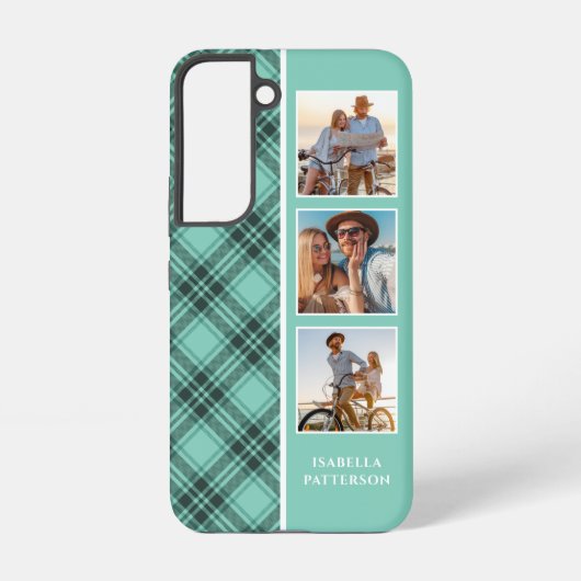 3 Foto Preppy Plaid Moderne Meisjesachtige Aangepa Samsung Galaxy Hoesje (Achterkant)