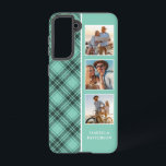 3 Foto Preppy Plays Modern Girly Custom Name Samsung Galaxy Hoesje<br><div class="desc">3 De foto Preppy Pset Modern Girly Custom Personalized Name Smartphone Samsung Galaxy Phone Case bevat een 3 van uw favoriete foto's met uw aangepaste naam op een stijlvol preppy green plaid patroon. Perfect voor verjaardag, Kerstmis, Moederdag, zuster, beste vriend en nog veel meer. Ontworpen door © Evco Studio www.zazzle.com/store/evcostudio...</div>