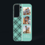 3 Foto Preppy Plays Modern Girly Custom Name Samsung Galaxy Hoesje<br><div class="desc">3 De foto Preppy Pset Modern Girly Custom Personalized Name Smartphone Samsung Galaxy Phone Case bevat een 3 van uw favoriete foto's met uw aangepaste naam op een stijlvol preppy green plaid patroon. Perfect voor verjaardag, Kerstmis, Moederdag, zuster, beste vriend en nog veel meer. Ontworpen door © Evco Studio www.zazzle.com/store/evcostudio...</div>