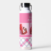 3 Foto Preppy roze speldenband moderne meisjesnaam Waterfles (Voorkant)