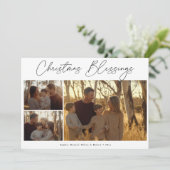 3 Foto Religieus Script Kerstzegeningen Feestdagenkaart (Staand voorkant)