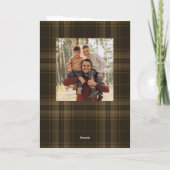 3 Foto Retro Kerst Plaid Groet Feestdagen Kaart (Achterkant)