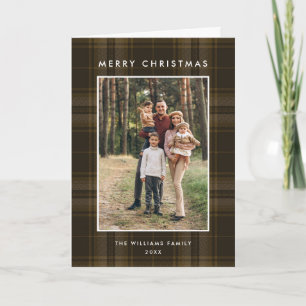 3 Foto Retro Kerst Plaid Groet Feestdagen Kaart
