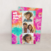 3 foto - Retro Tie Dye - Kleurrijke Kerstmis Feestdagenkaart