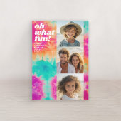 3 foto - Retro Tie Dye - Kleurrijke Kerstmis Feestdagenkaart