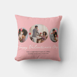 3 foto Ronde collage Valentijnsdag Familie Kussen